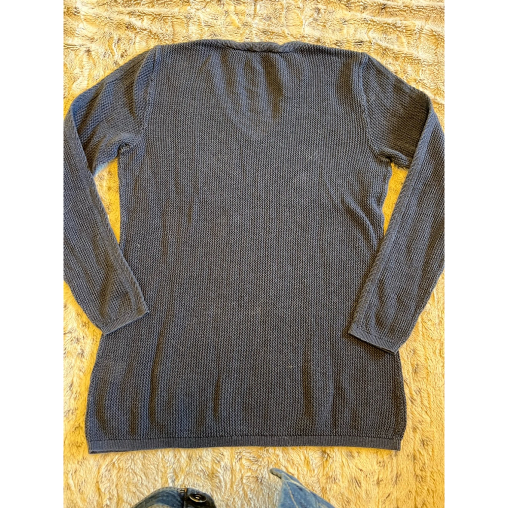 Vintage Pendleton Long Sleeve Cotton Knit Dark Blue Sweater Womens Size Large - Picture 4 of 16